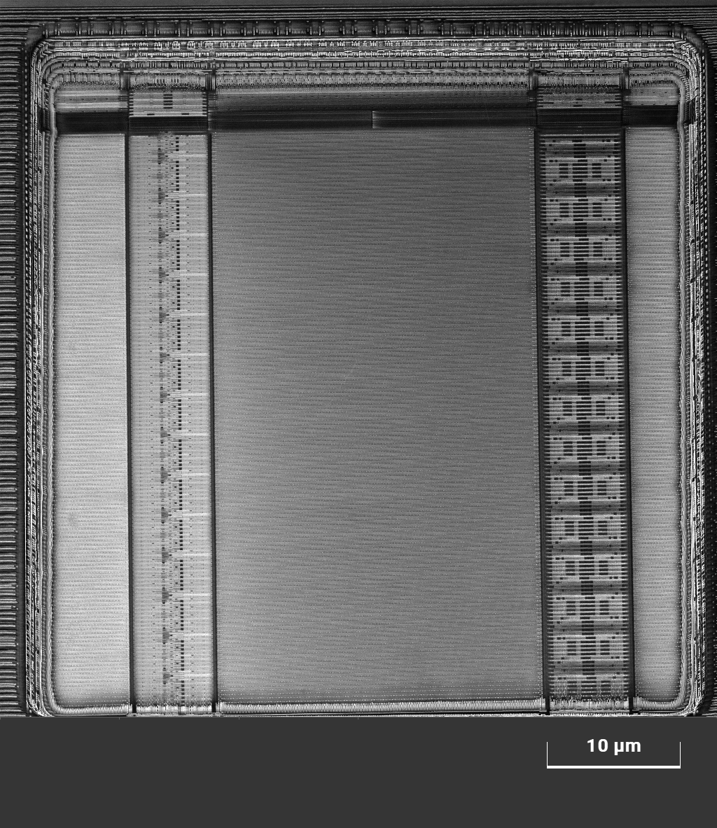 Uniform delayering of metal via stacks of advanced CPUs