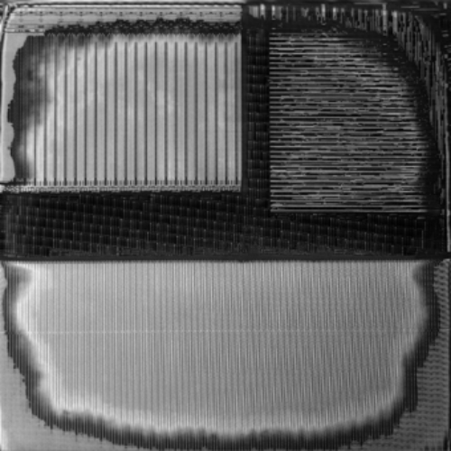 1_Delayering of Input-Output area with thick metal lines