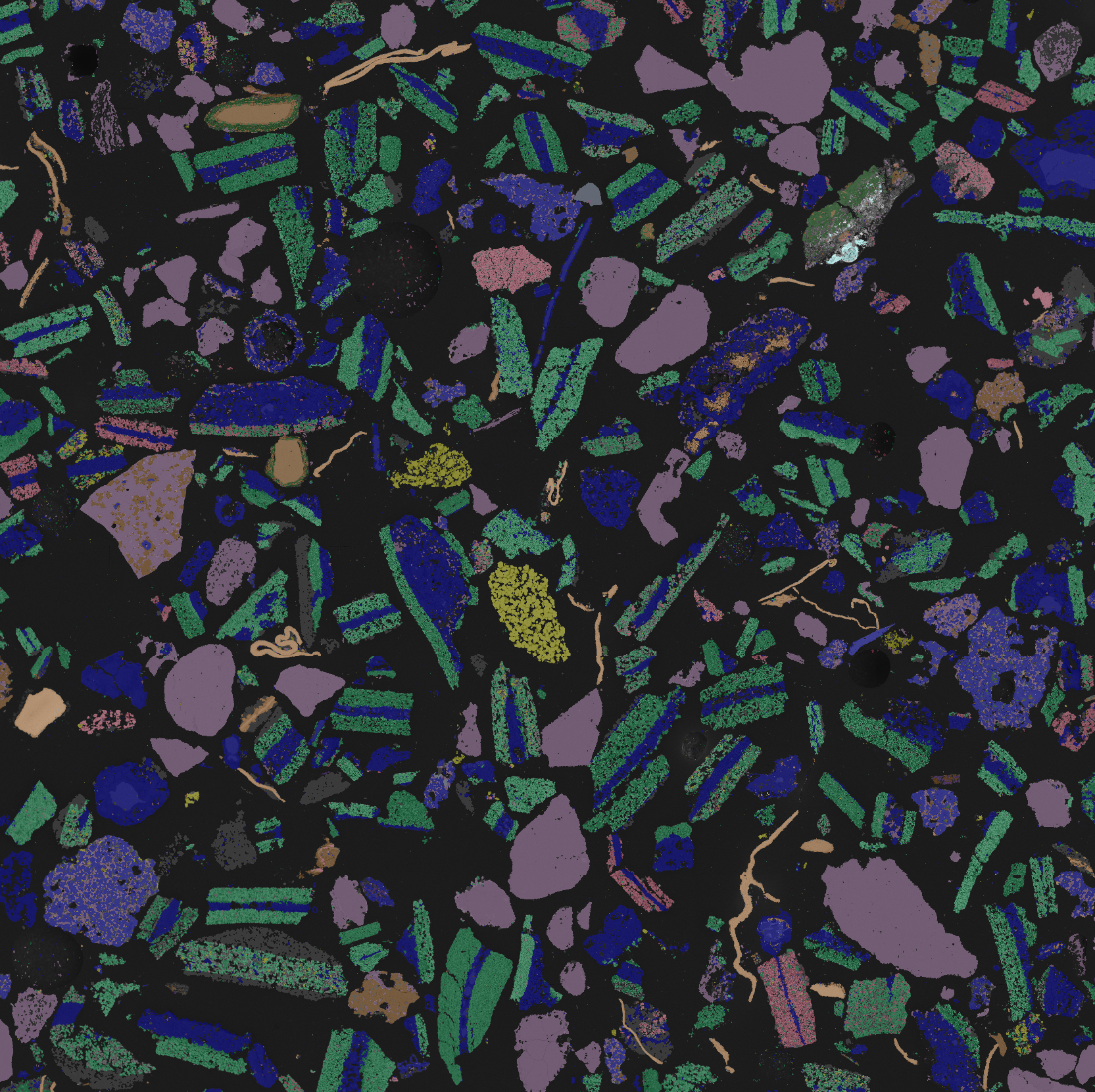 Correlated Phase and Texture Mapping for Recycled Battery Residues