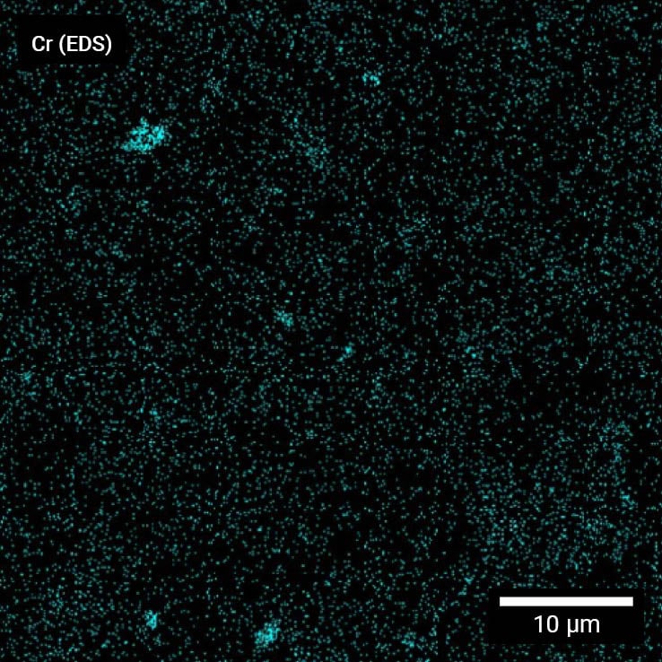 Graphite anode surface metal analysis with EDS mapping