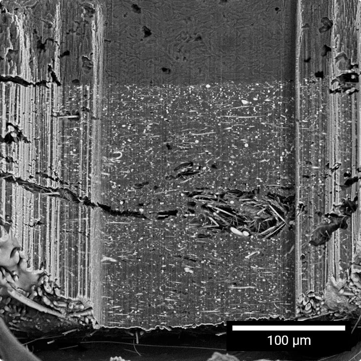 Cryo-condition analysis of cracking in solid-state battery electrolyte