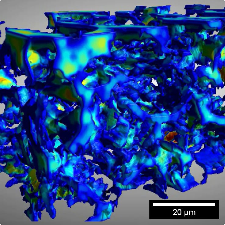 Graphite anode porosity calculation from FIB-SEM data