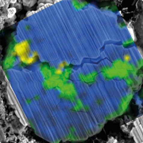 Post-cycling correlative SEM-Raman spectroscopy characterization of degraded cathode particles