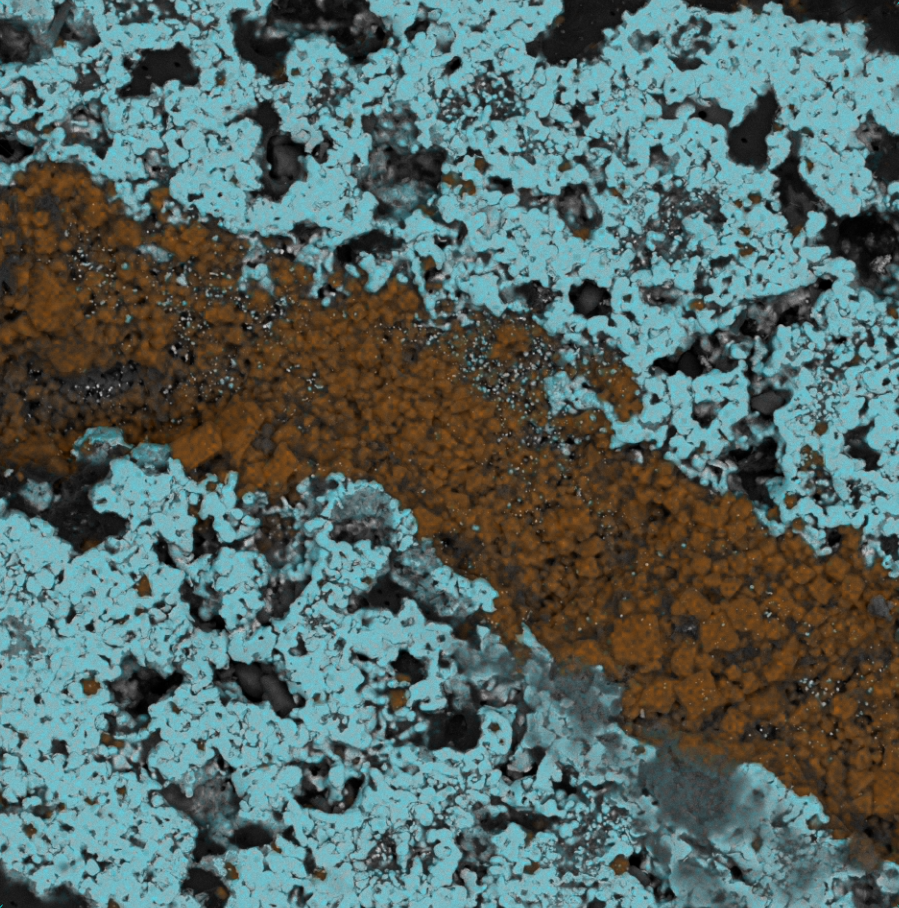 EDS-Based Elemental Mapping of Pyrolyzed Battery Cathode Materials