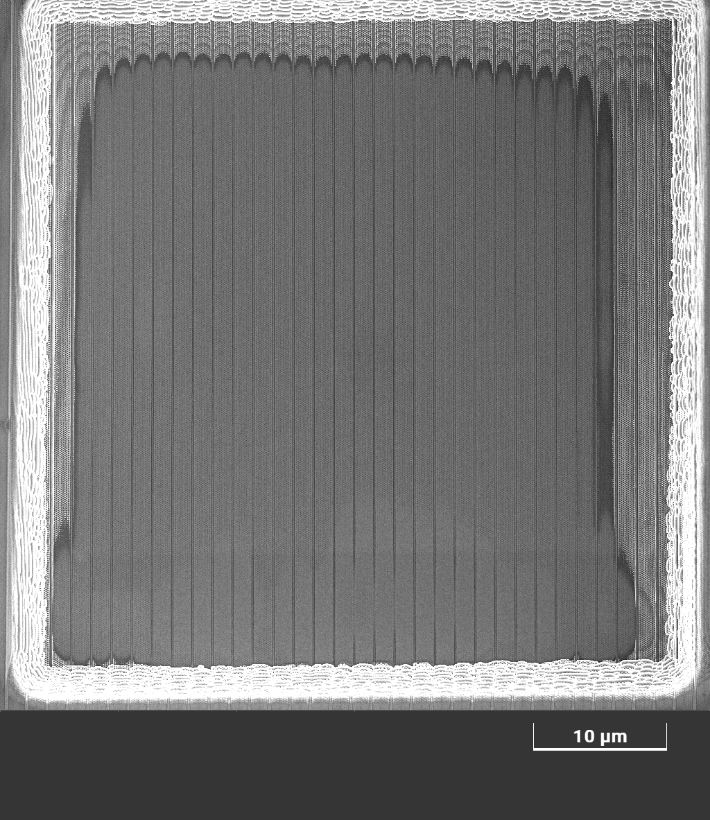 Deep uniform Plasma FIB delayering of 3D NAND memory chip