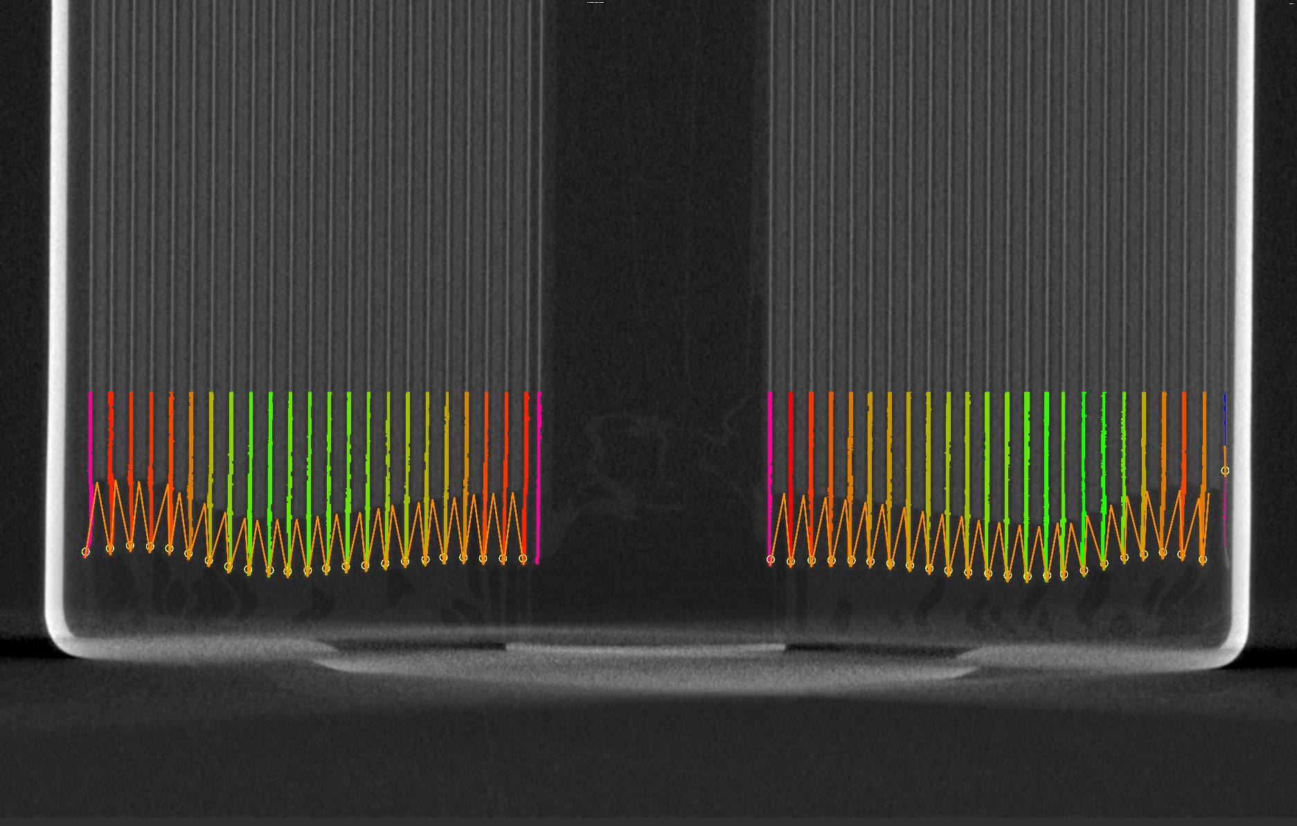 Evaluate Electrode Geometry in the Bottom Region of the Battery Cell with Subtle Spatial Differentiation