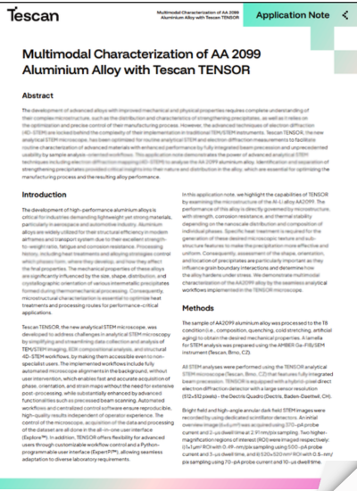 App note Tescan tensor