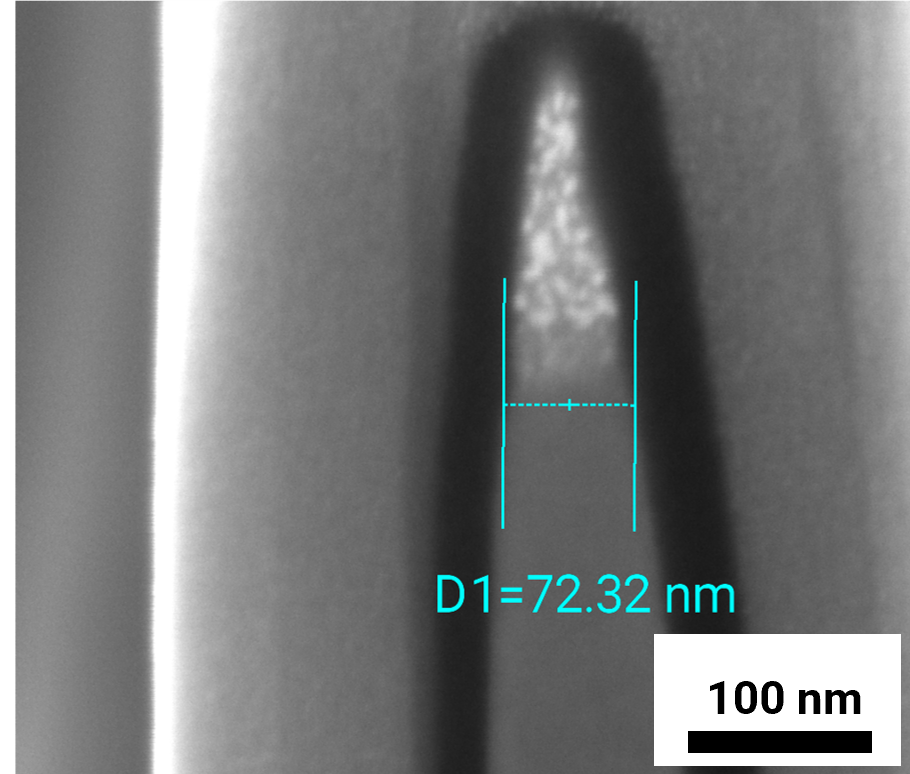 Cross sectional view on the 2nd TEM specimen prepared and imaged at FIB-SEM