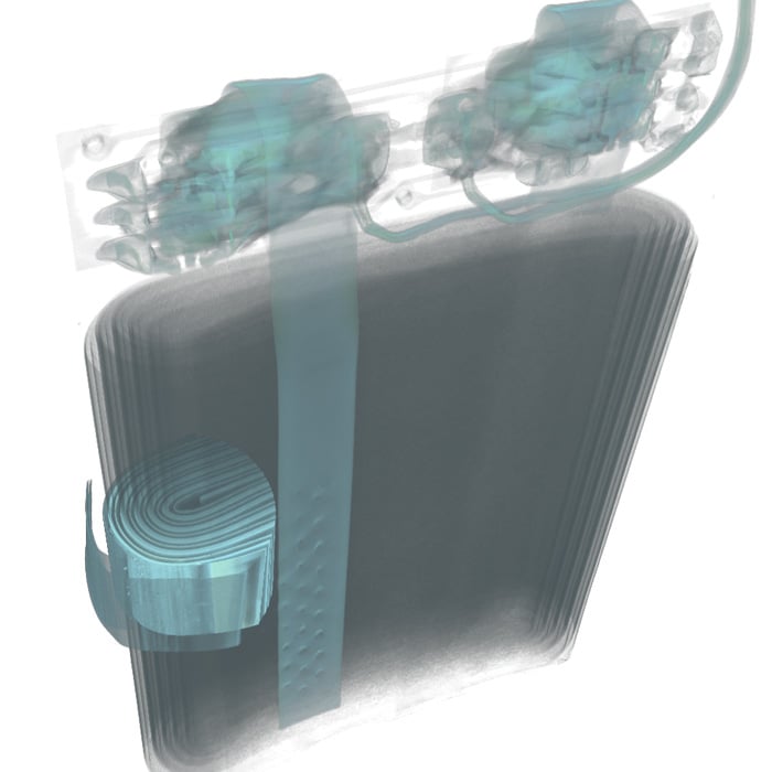 Pouch lithium-ion battery cell TESCAN micro-CT overview