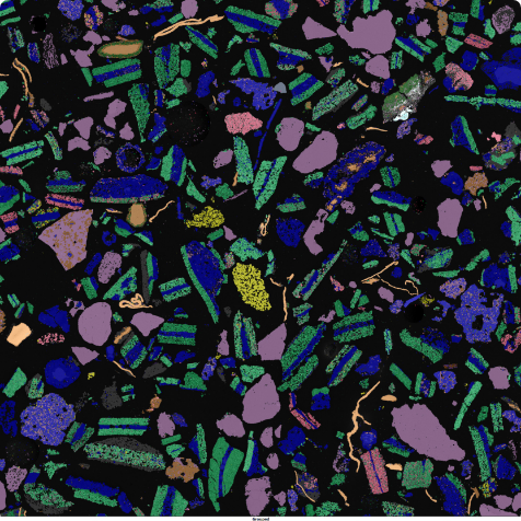Phase map of heat-treated black mass by TESCAN TIMA