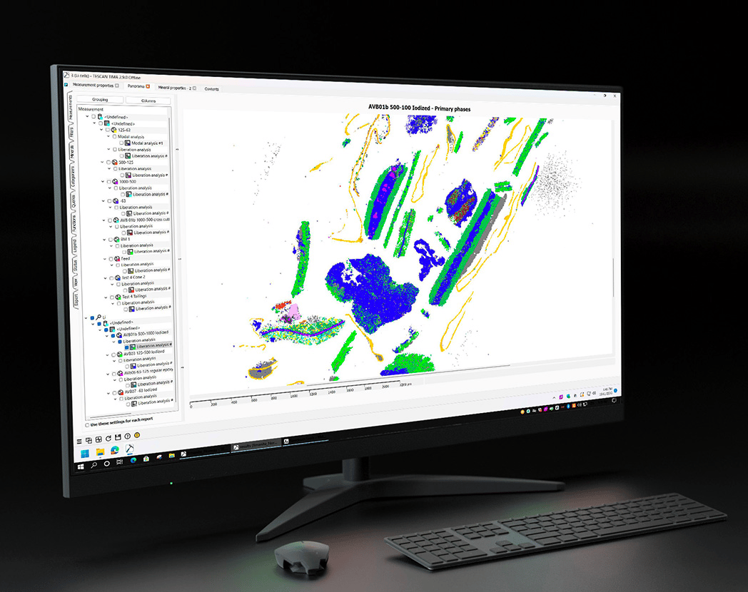 TESCAN TIMA screen displaying eclogite sample phase map