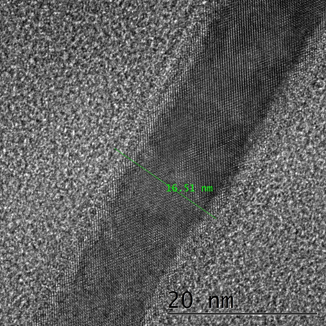 Cross-lamella prepared for direct thickness measurement